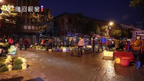 隆回农贸市场的早市，马路中的夜间市场！