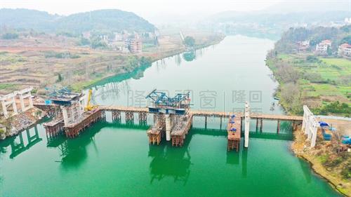 航拍隆回县白沙湾大桥，重要民生工程，可惜停工许久！