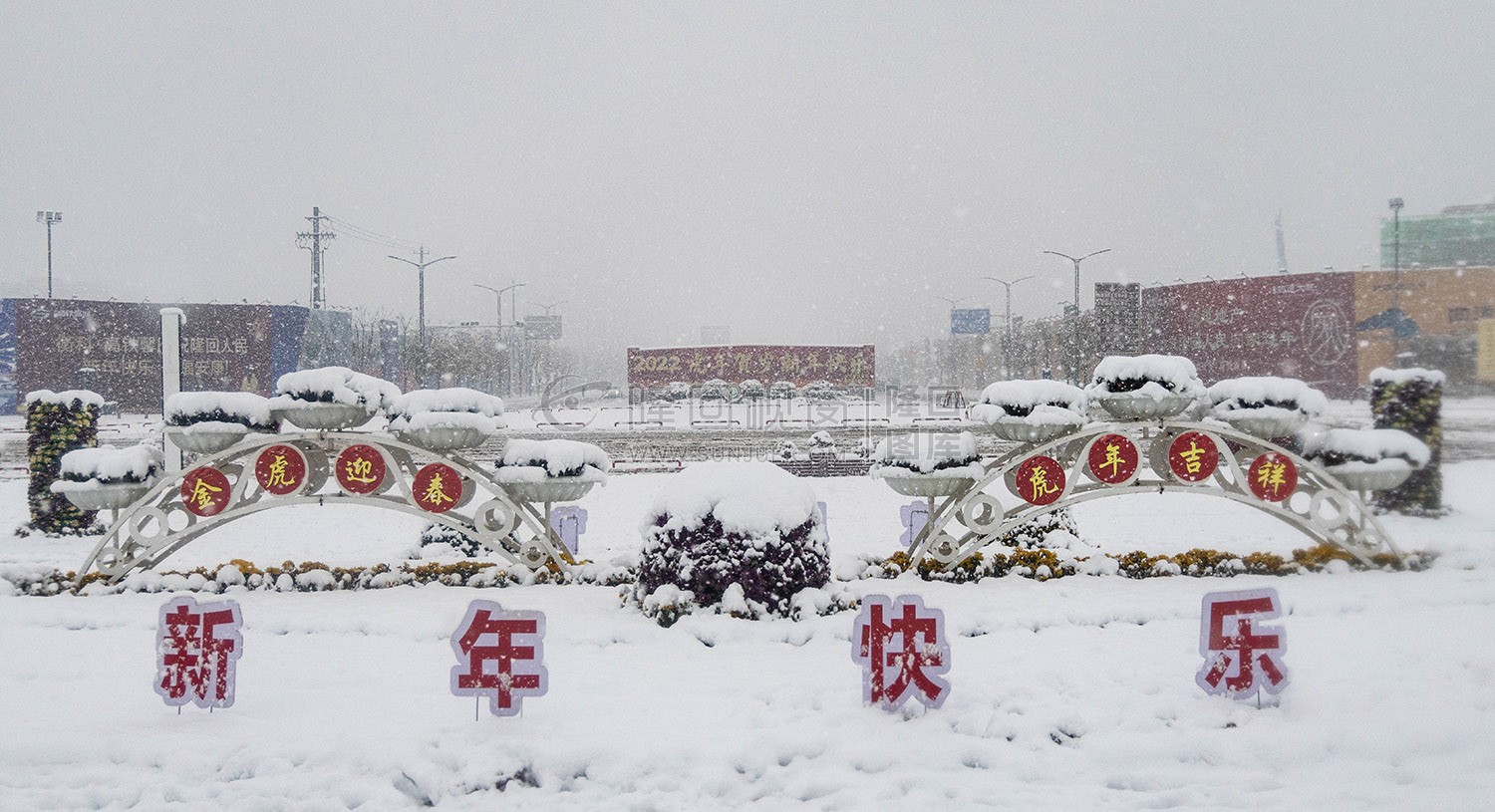 隆回高铁站雪景图