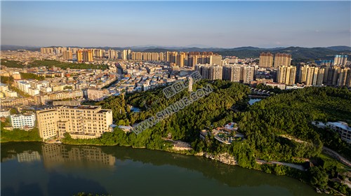 隆回县城城西区域航拍