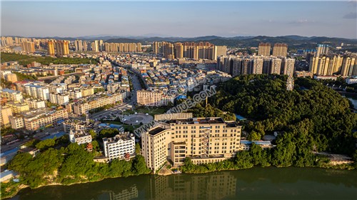 隆回县城城西区域航拍