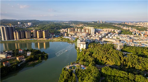 隆回县城城西区域航拍