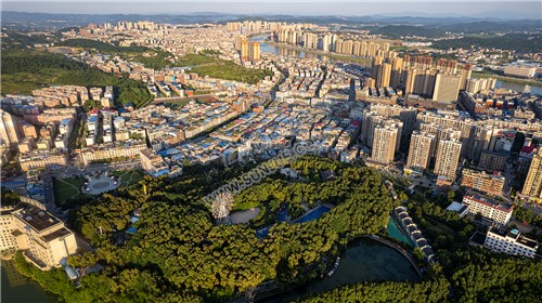 隆回县城城西区域航拍