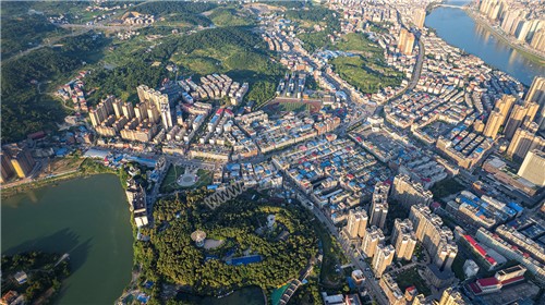 隆回县城城西区域航拍