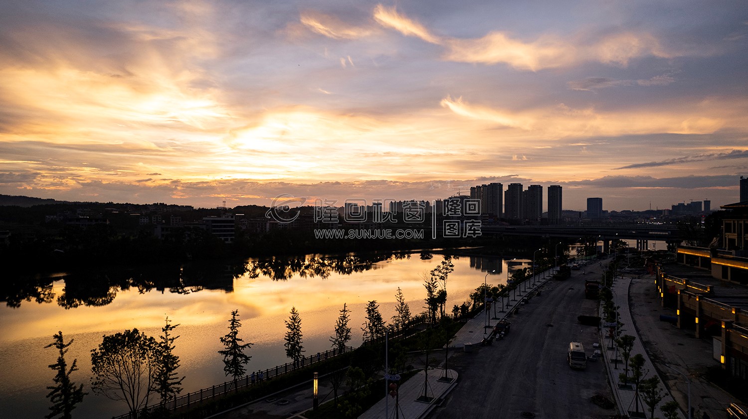 隆回三桥周边的夕阳美景