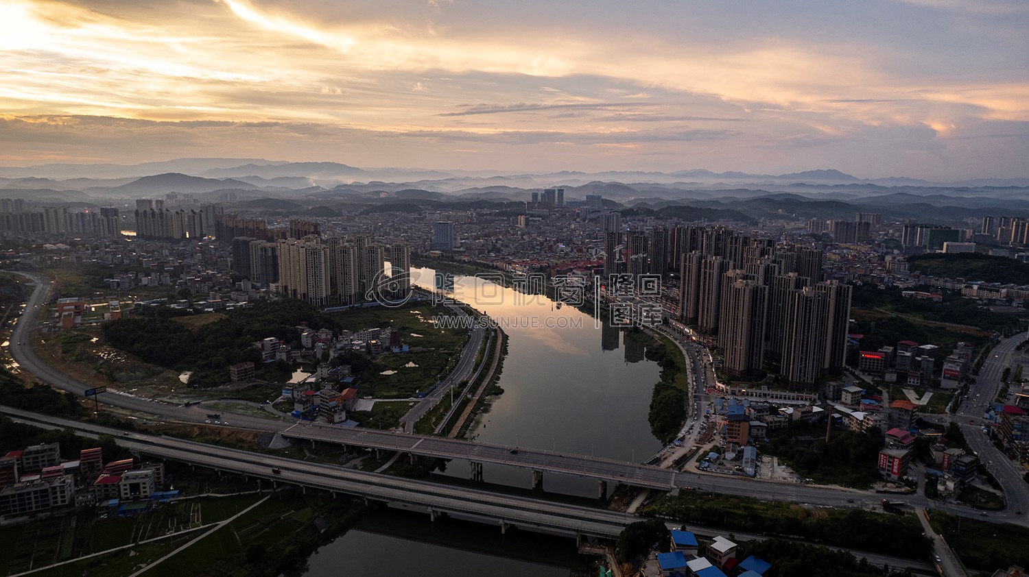 隆回三桥周边的夕阳美景