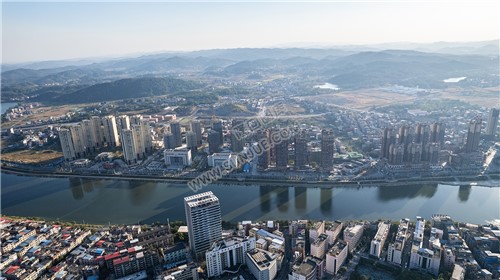 隆回城南巴黎新城沿河风光航拍