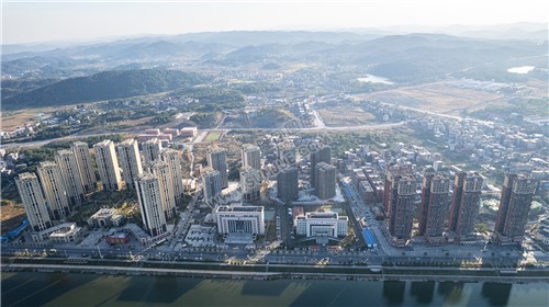 隆回城南巴黎新城沿河风光航拍