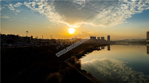 隆回夕阳，赧水河畔的冬天