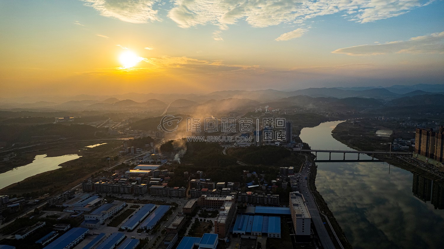 隆回夕阳，赧水河畔的冬天