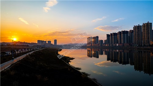隆回夕阳，赧水河畔的冬天