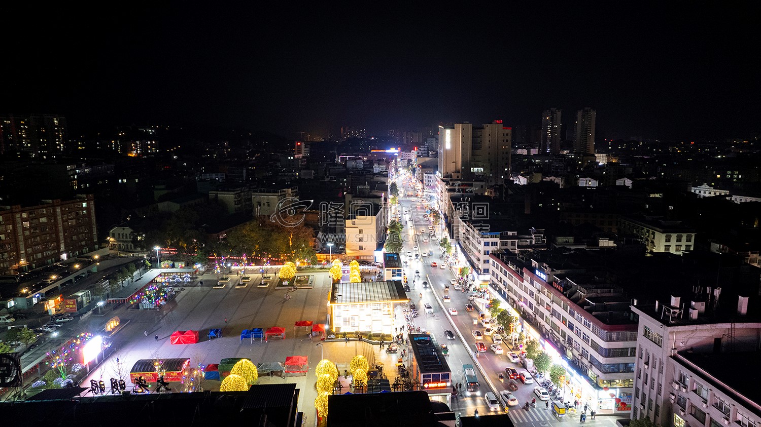 2023隆回春节期间，县城夜景