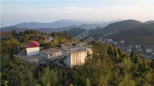 乡村的早晨，荷田玖鹅水厂航拍