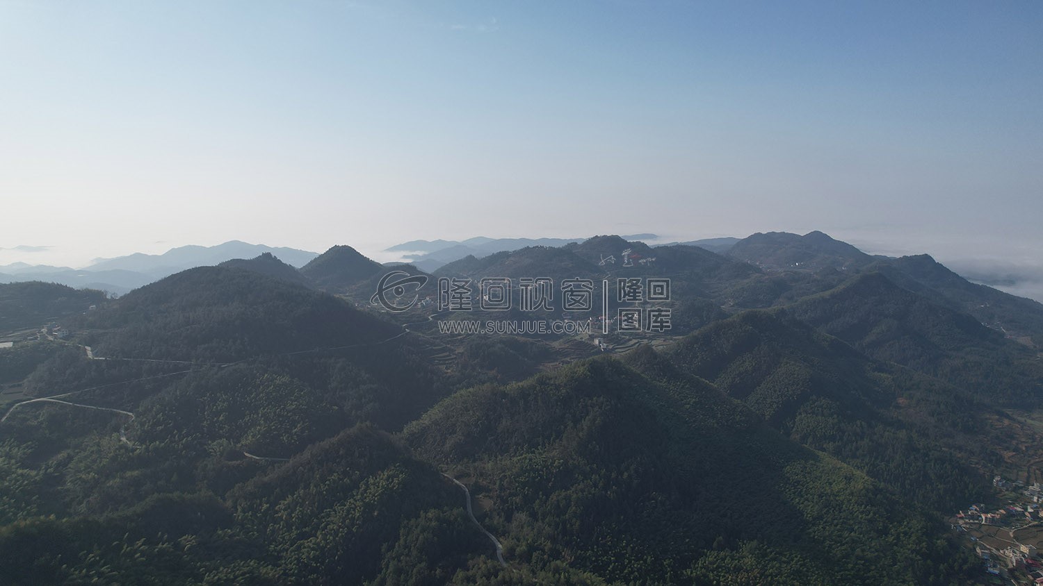 乡村的早晨，荷田玖鹅水厂航拍