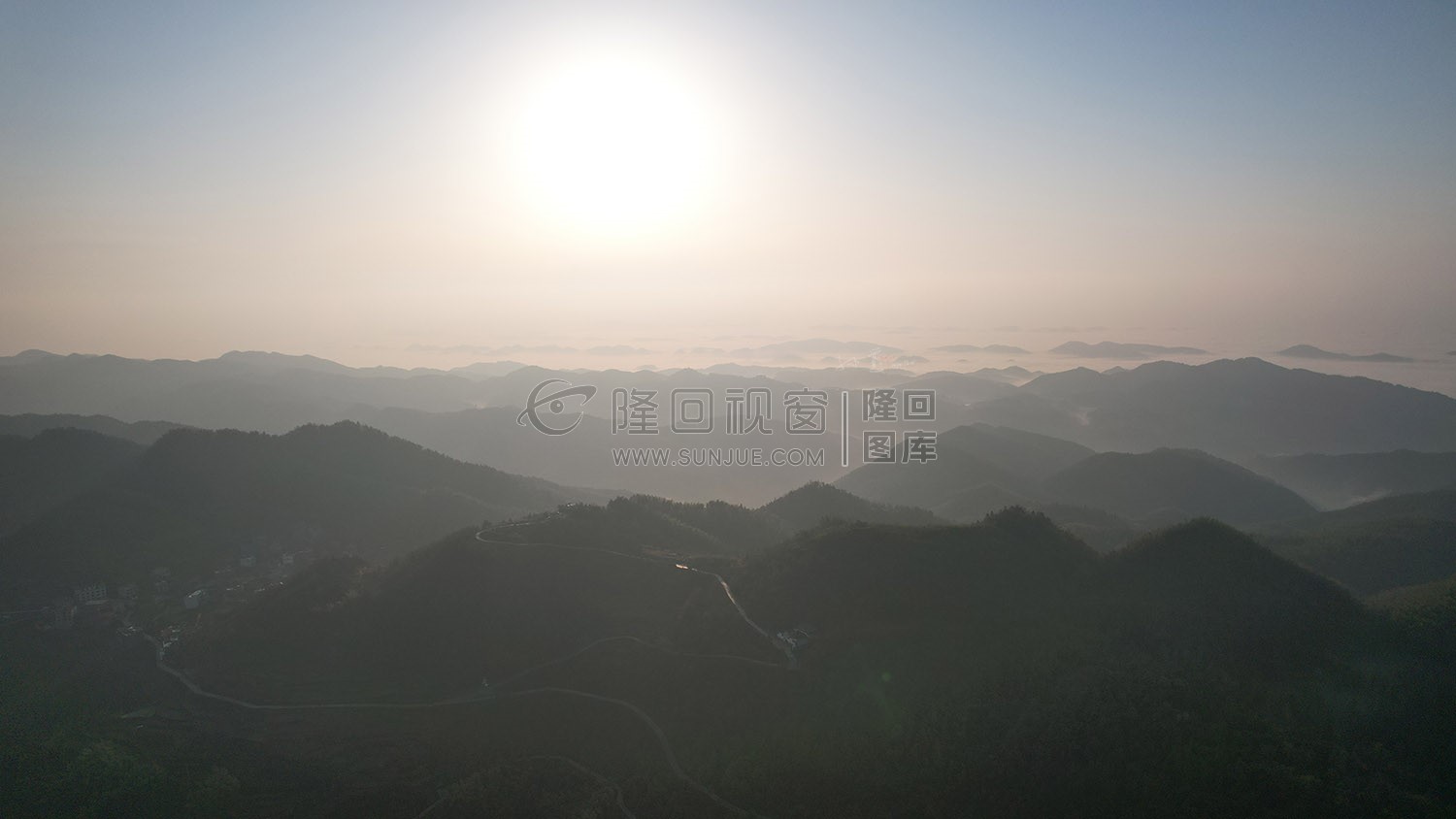 乡村的早晨，荷田玖鹅水厂航拍