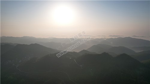 乡村的早晨，荷田玖鹅水厂航拍