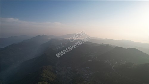 乡村的早晨，荷田玖鹅水厂航拍