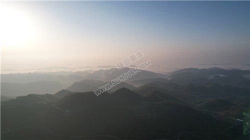 乡村的早晨，荷田玖鹅水厂航拍
