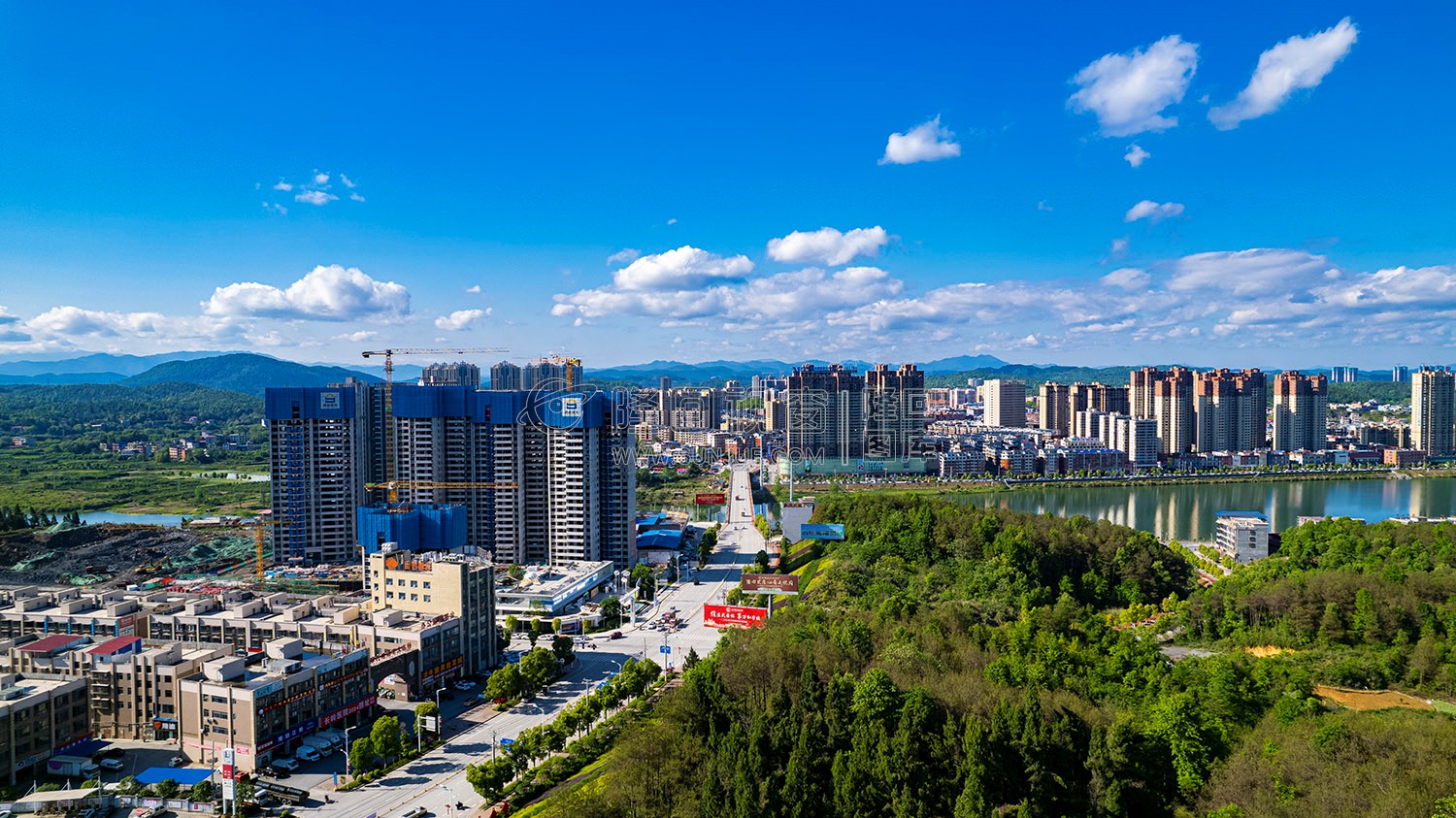 隆回城南全景航拍