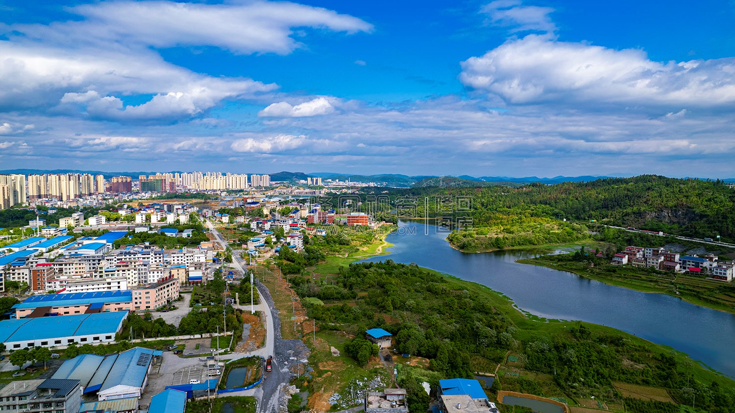 隆回城南全景航拍