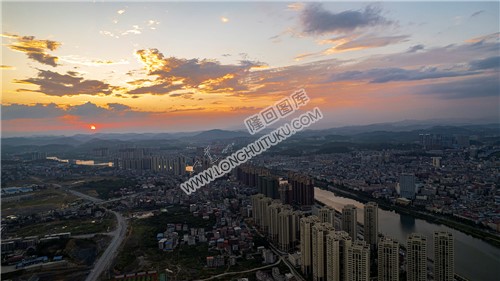 隆回县城夕阳美景