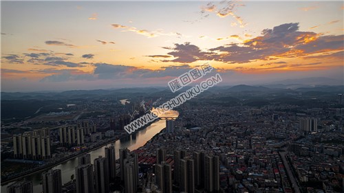 隆回县城夕阳美景